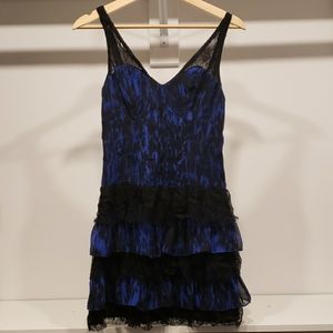 Guess Blue and Black Lace Dress